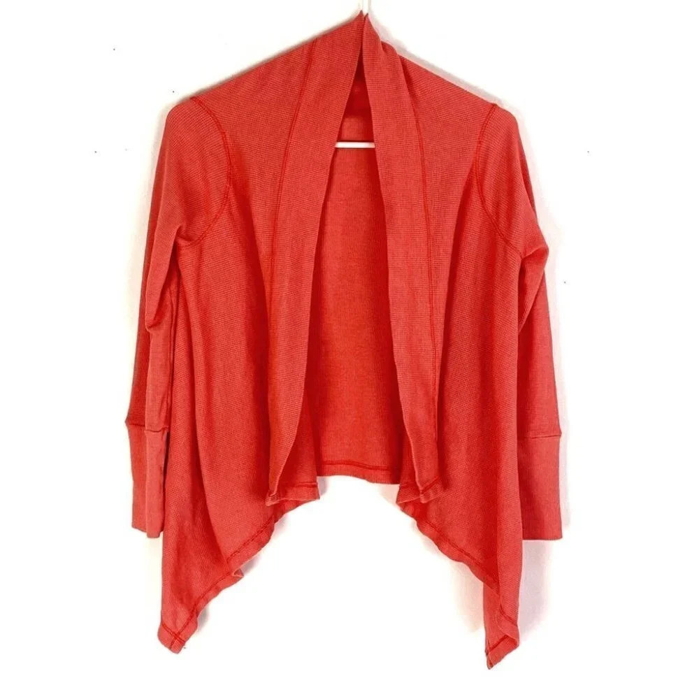 Splendid Thermal Cardigan Shirt Top Girls Size 12 Kids Youth Neon Coral Orange